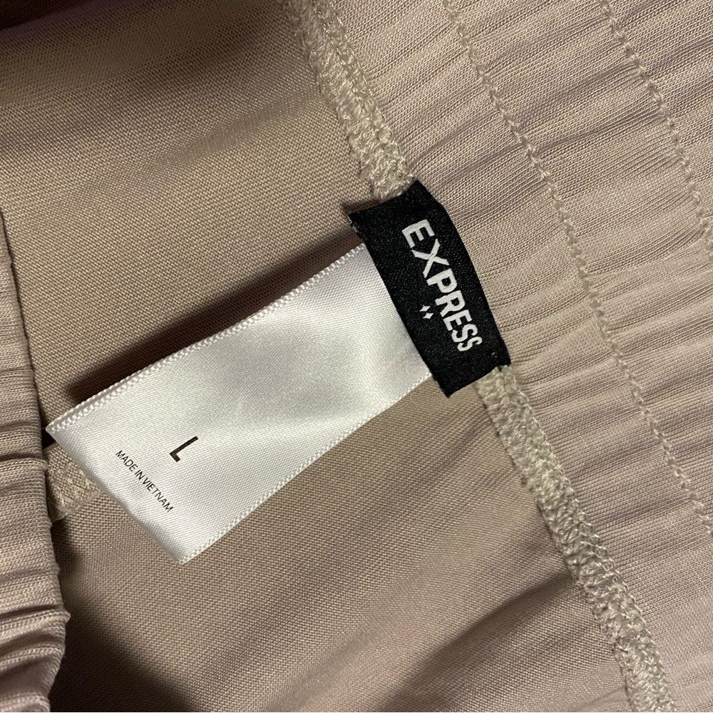 L | Express Taupe Drawstring Track Pants - Picture 5 of 6
